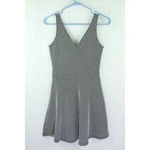 Forever 21 Dress Small Juniors Polka-Dot V Neck Exposed Zipper Sleeveless
